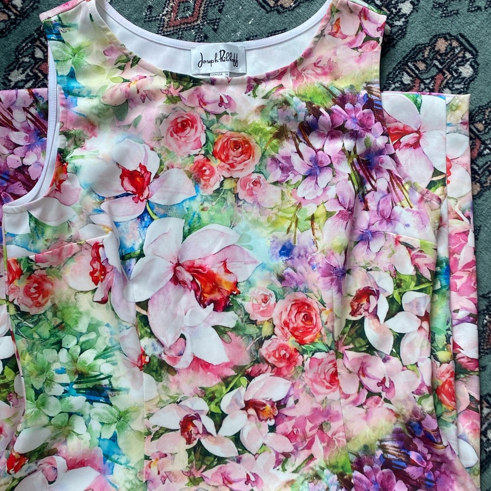 Joseph Ribkoff floral orchid summer shift dress - Picture 6 of 10